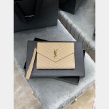 Buy Best Quality YSL Saint Laurent Monogram Clutch 617662 Quilted Grain