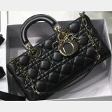 Dior High Quality Best Quality Black/White Lady Dior Cannage Tech Pouch 26cm