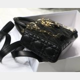 Dior High Quality Best Quality Black/White Lady Dior Cannage Tech Pouch 26cm