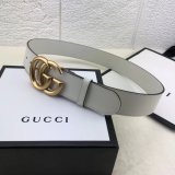 Best Gucci Best Quality Leather Belt With Double G White Buckle