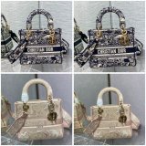 Top Quality Fake Lady Embroidery Canvas Dior 24CM Best Quality Bag