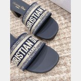 Best Quality Designer Dior Dway One-word embroidered slippers Shoes Online