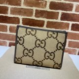 Gucci Best Quality 699318 Clutches Jumbo GG pouch camel ebony GG canvas