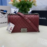 Best Quality CC Le Boy Flap Bag caviar leather 25CM