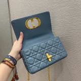 High Quality Dior Caro 20cm Luxury Goods blue bags