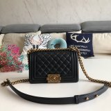 High Quality CC Le Boy Best Quality Best Black Bags lambksin 20cm