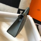 Hermes Best Quality Mini Kelly Epsom leather ArmyGreen Bags