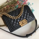 High Quality CC Le Boy Best Quality Best Black Bags lambksin 20cm