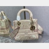 Top Quality Fake Lady Embroidery Canvas Dior 24CM Best Quality Bag