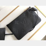 Louis Vuitton M45685 Best Quality Neverfull MM Monogram Empreinte Leather Black