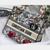 Lady D-Lite Bag Multicolor Lady Dior 24cm Best Quality Paisley Embroidery