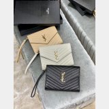 Buy Best Quality YSL Saint Laurent Monogram Clutch 617662 Quilted Grain