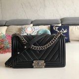 UK CC V Le Boy Top Quality Best Quality Black Bags Lambskin 25cm