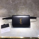 Best Quality YSL Saint Laurent Waist Pack Fanny Pack Black Belt Bag