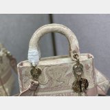 Top Quality Fake Lady Embroidery Canvas Dior 24CM Best Quality Bag