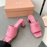 Miu Miu Best Quality Bread Slippers Heel Sandals Shoes