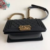 High Quality CC Le Boy Best Quality Best Black Bags lambksin 20cm