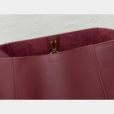 Women's Sangle bucket Best Quality Celine bag Wine red grained calfskin