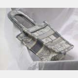 Top Quality Dior Best Quality Mini Book Tote Bag 22CM Canvas Embroidered