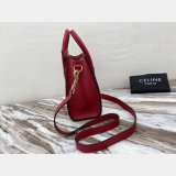 Celine Best Quality Red Luggage Nano Shopper 168243 Women's Leather