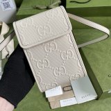 Designer Best Quality Gucci 625571 GG embossed mini White bag