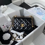 Designer Best Quality Calfskin & Gold-Tone Metal White Mini Flap AS2615 Bag