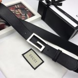 Luxury Gucci 35mm Buckle Black leather belt Luxury Goods