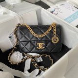 Perfect Copy Top Quality AS4012 Flap Black Best Quality Bag