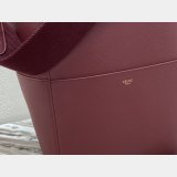Women's Sangle bucket Best Quality Celine bag Wine red grained calfskin