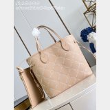 Louis Vuitton Neverfull MM Monogram Empreinte M45686 Apricot Embroidery Thread Bag