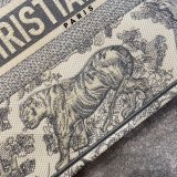 Best Christian Dior CD Book Tote Grey Tiger High Quality Bags