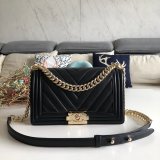 UK CC V Le Boy Top Quality Best Quality Black Bags Lambskin 25cm