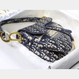 Best Quality Saddle Bag Blue Dior Oblique Jacquard