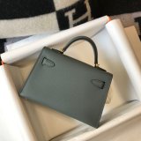 Hermes Best Quality Mini Kelly Epsom leather ArmyGreen Bags