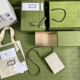 Designer Best Quality Gucci 625571 GG embossed mini White bag