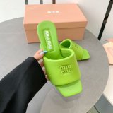 Miu Miu Best Quality Bread Slippers Heel Sandals Shoes