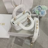 Best DIOR LADY Wholesale PATENT LEATHER HANDBAG 20cm white