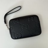 Gucci Best Quality 1:1 Mirror Jumbo GG Pouch 802148 Black Handbag