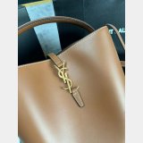 Le 37 In Shiny Leather Hobo Buckets 742828 Best Quality Saint Laurent Bag