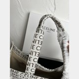 Designer Celine Best Quality Cabas Thais 196762 Large Striped Textile Bag
