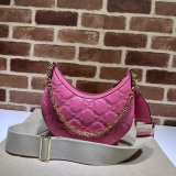 Gucci Best Quality 739709 GG Matelassé Duplicate Shoulder Pink Bag