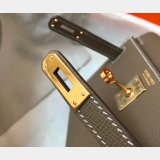 Best Quality Hermes Mini Kelly Epsom leather Earthy Gray Bags