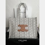 Designer Celine Best Quality Cabas Thais 196762 Large Striped Textile Bag