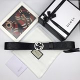 7 Star Gucci 37mm Best Quality Interlocking G-Buckle Leather black Belt