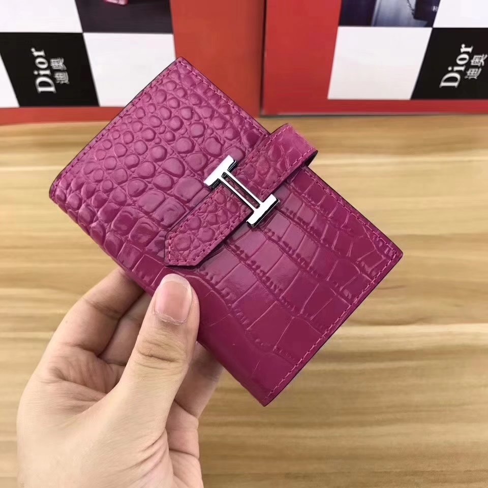 Hermes Women Card Wallet Crocodile Leather More Color