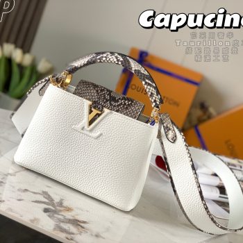2022 New Style Louis Vuitton Capucines 21cm White Taurillon Leather With Python