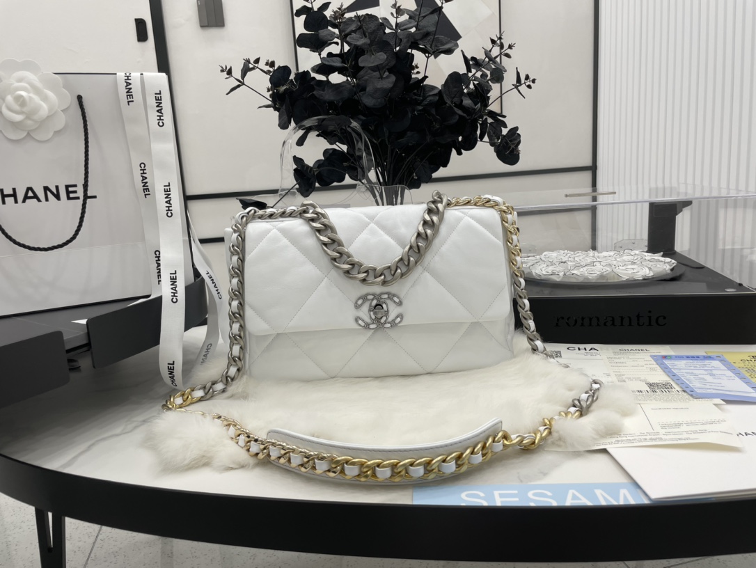 Best-Gift-Replica-Chanel-19-Handbag-30cm-White-Lambskin.jpg