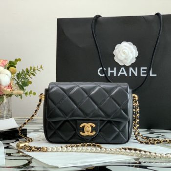 Best Selling Chanel Lambskin Quilted Mini My Perfect Flap Bag Black Knock-off Stylish