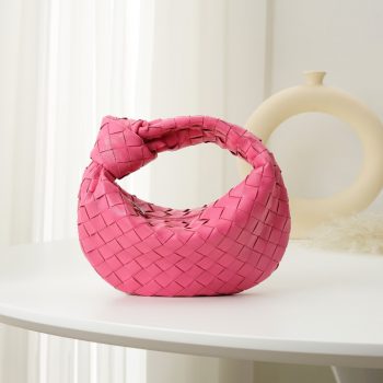 Bottega Veneta Mini Jodie Intrecciato Leather Top Handle Bag Fashion Pink