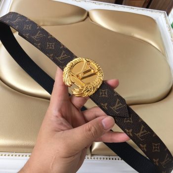 Cheap Replica Louis Vuitton Men Leather Belt Width 4cm 086